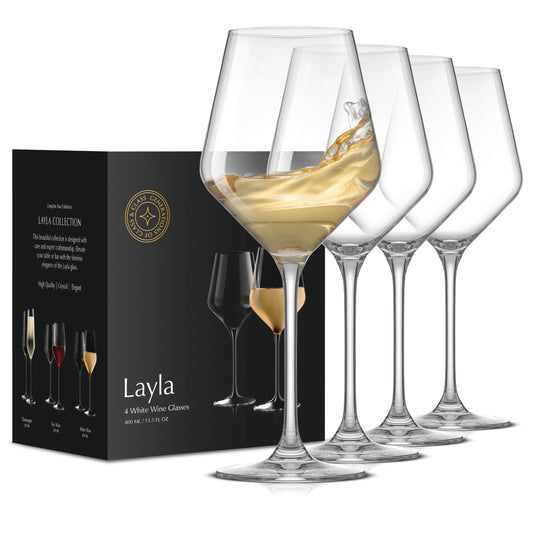 Layla White Wine Glasses, Set of 4